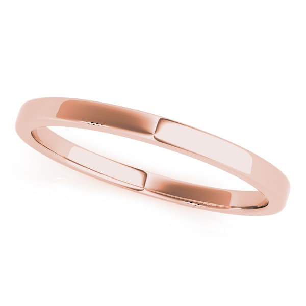 Plain Wedding Band, Front view in rose gold