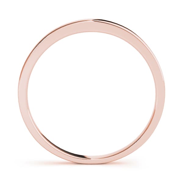 Plain Wedding Band, Side view in rose gold