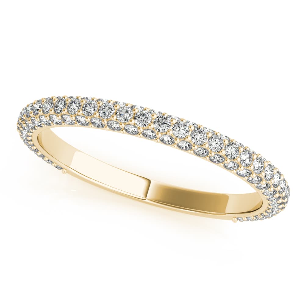 Straight Pavé Wedding Band (0.57 ct. tw.), Front view in yellow gold