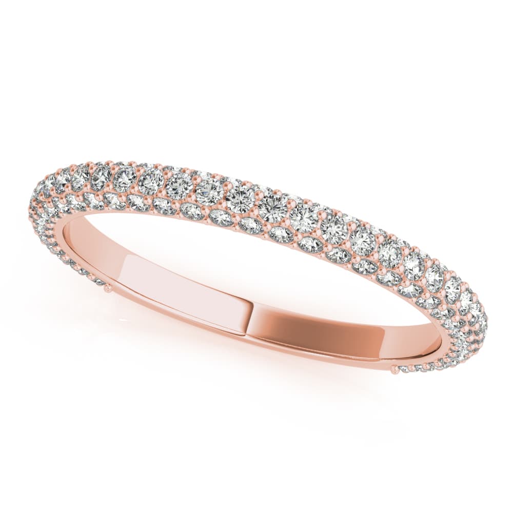 Straight Pavé Wedding Band (0.57 ct. tw.), Front view in rose gold