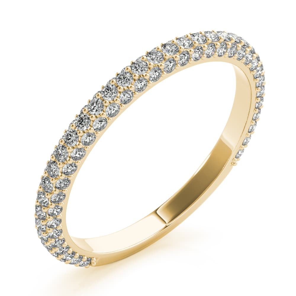 Straight Pavé Wedding Band (0.57 ct. tw.), Angle view in yellow gold