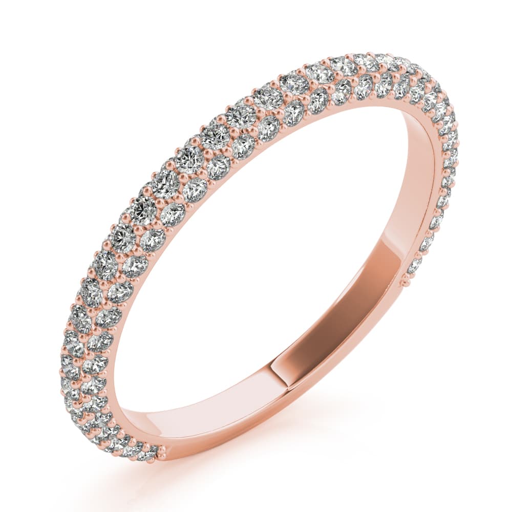 Straight Pavé Wedding Band (0.57 ct. tw.), Angle view in rose gold