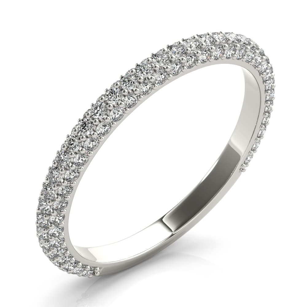 Straight Pavé Wedding Band (0.57 ct. tw.), Angle view in white gold or platinum