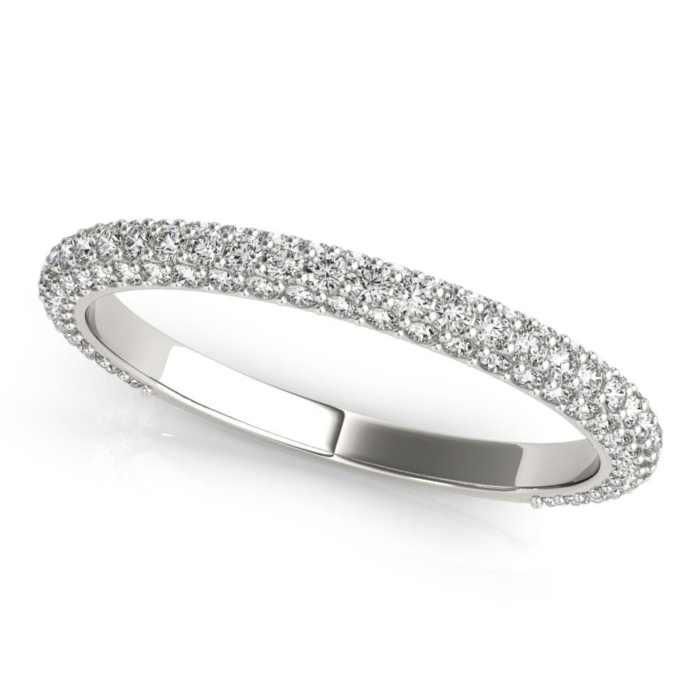 Straight Pavé Wedding Band — View 1