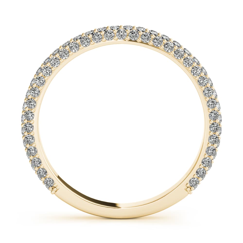 Straight Pavé Wedding Band (0.57 ct. tw.), Side view in yellow gold