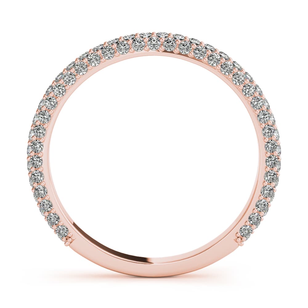 Straight Pavé Wedding Band (0.57 ct. tw.), Side view in rose gold