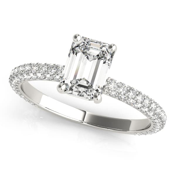 Multirow Pavé Engagement Ring — style 51095 in 10k White Gold