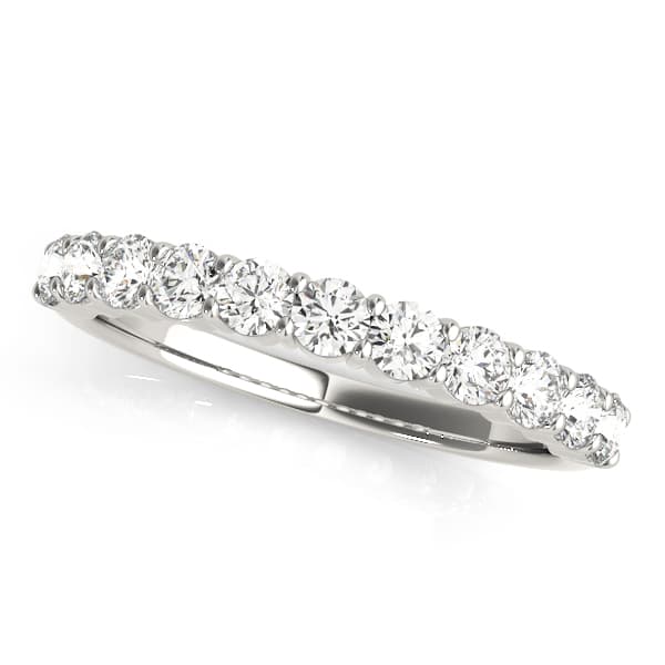 Single Row Prong Set Wedding Band — 1 PT — View 1