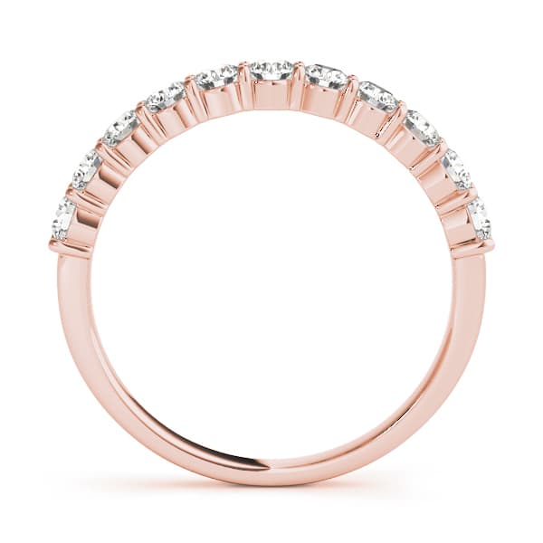 Single Row Prong Set Wedding Band (2.2 ct. tw.), Side view in rose gold