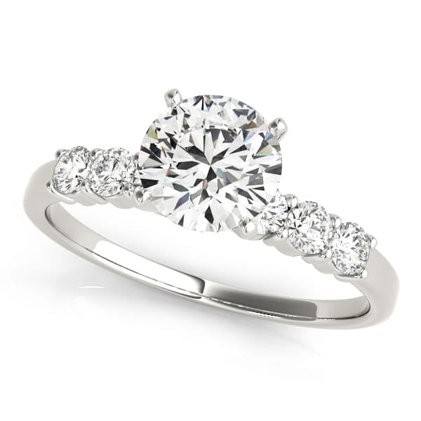 Single Row Shared Prong Engagement Rings — style 51097 in 10k White Gold