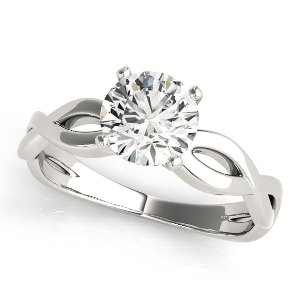 Twisted Shank Solitaire Engagement Ring — style 51099 in 10k White Gold