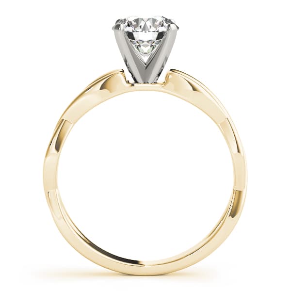 Twisted Shank Solitaire Engagement Ring, style 51099, Side view in yellow gold