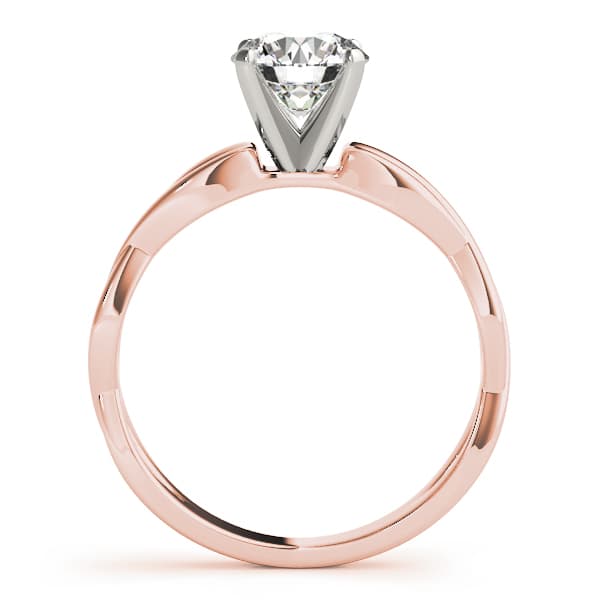 Twisted Shank Solitaire Engagement Ring, style 51099, Side view in rose gold