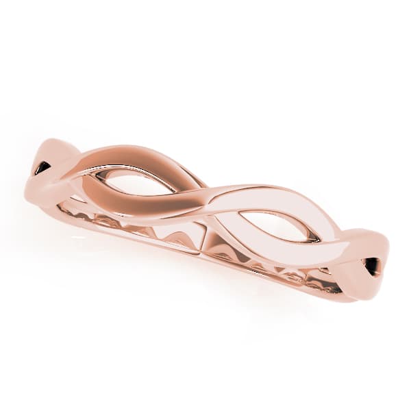 Infinity Twisted Wedding Band, Front view in rose gold