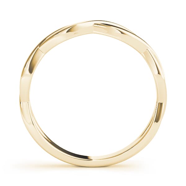 Infinity Twisted Wedding Band, Side view in yellow gold
