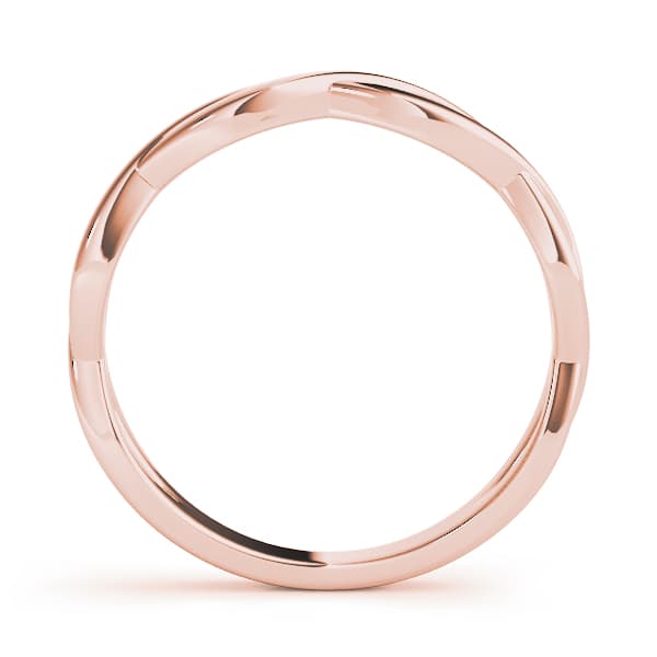 Infinity Twisted Wedding Band, Side view in rose gold