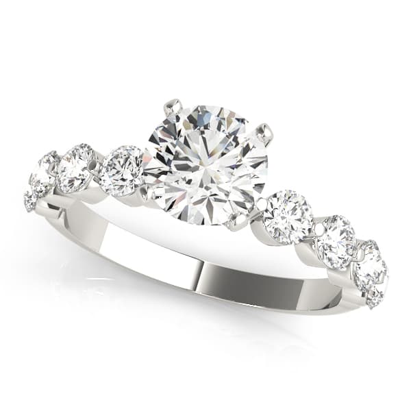 Single Row Prong Engagement Ring — style 51100 in 10k White Gold