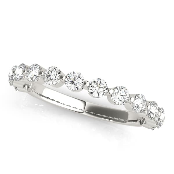 Single Shared Prong Wedding Band — .10 CT — View 1