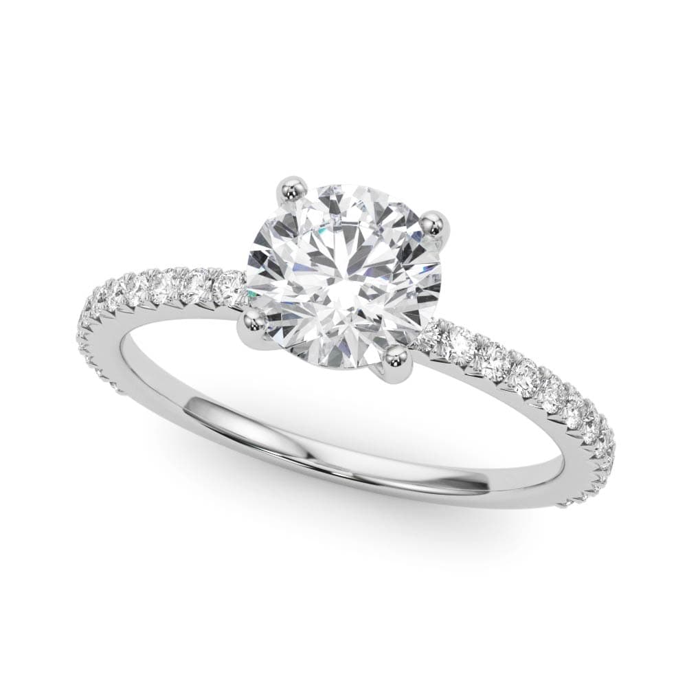 Single Row Round Engagement Ring — style 51102 in 10k White Gold