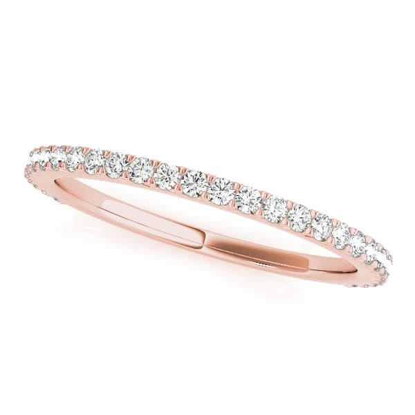 Straight Diamond Wedding Band (0.3 ct. tw.), Front view in rose gold