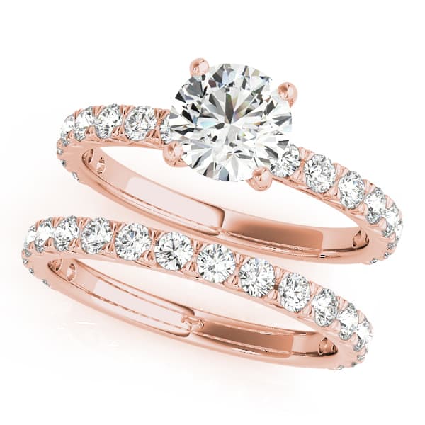French Cut Solitaire Engagement Ring, style 51104, On hand view in rose gold