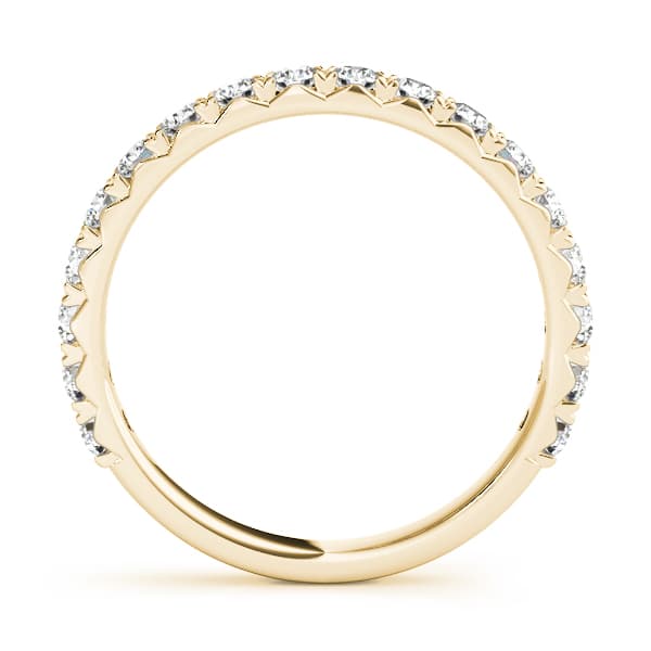 Shared Prong Wedding Band (0.54 ct. tw.), Side view in yellow gold