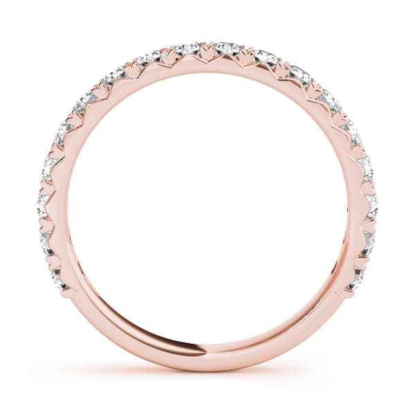 Shared Prong Wedding Band (0.54 ct. tw.), Side view in rose gold