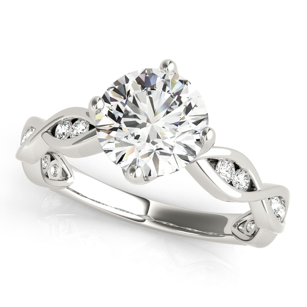 TWISTED SHANK ENGAGEMENT RING — style 51105 in 10k White Gold
