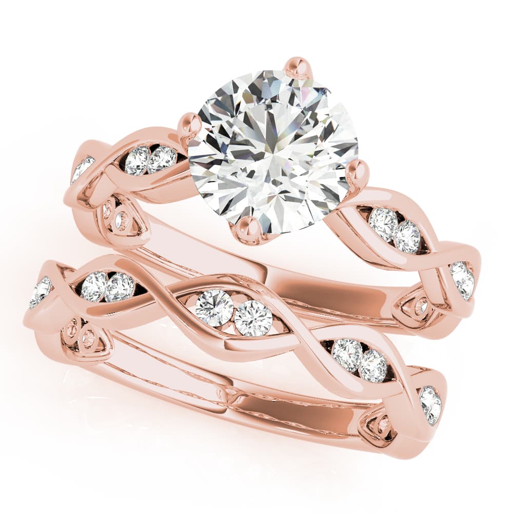 Twisted Shank Engagement Ring, style 51105, On hand view in rose gold
