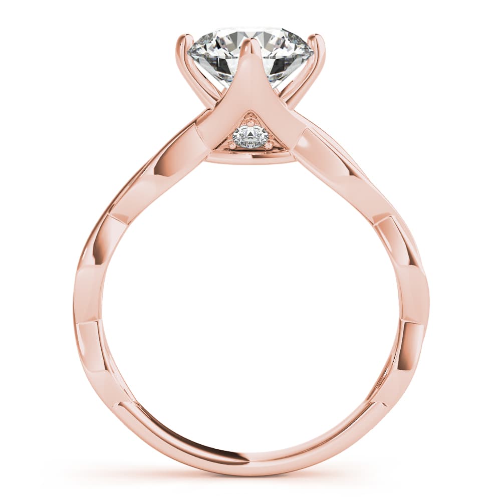 Twisted Shank Engagement Ring, style 51105, Side view in rose gold
