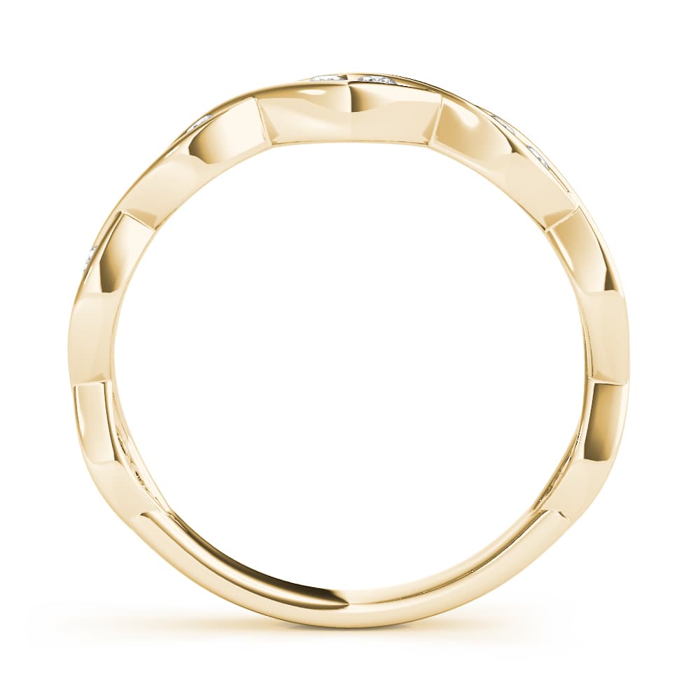 Twisted Wedding Band (0.21 ct. tw.), Side view in yellow gold