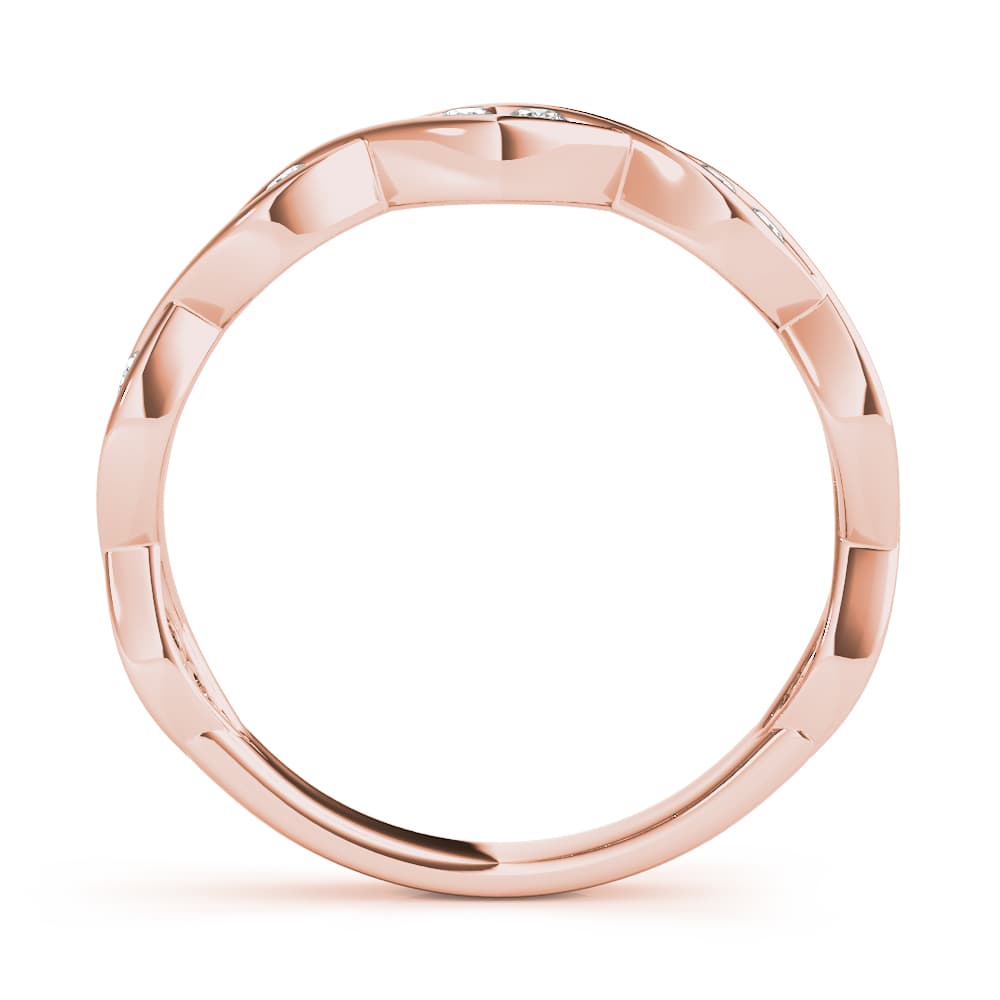 Twisted Wedding Band (0.21 ct. tw.), Side view in rose gold