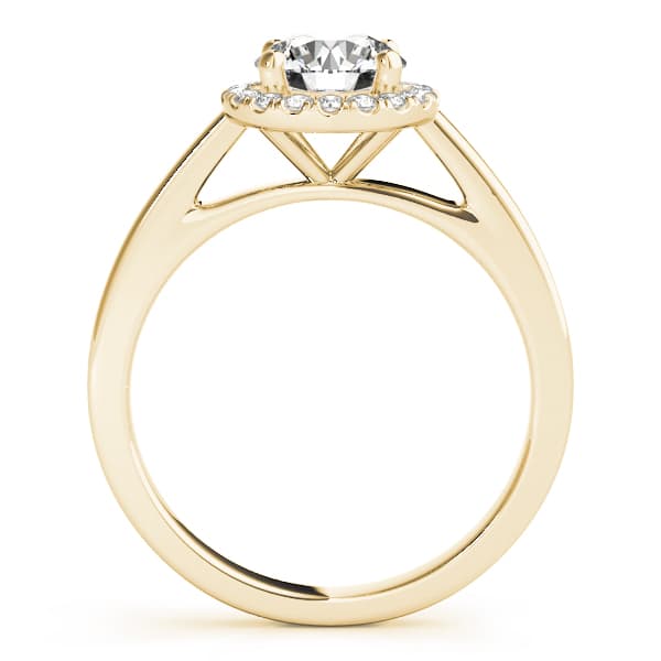 Round Halo Engagement Ring, style 51106, Side view in yellow gold
