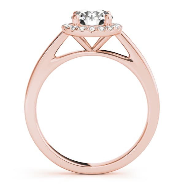 Round Halo Engagement Ring, style 51106, Side view in rose gold