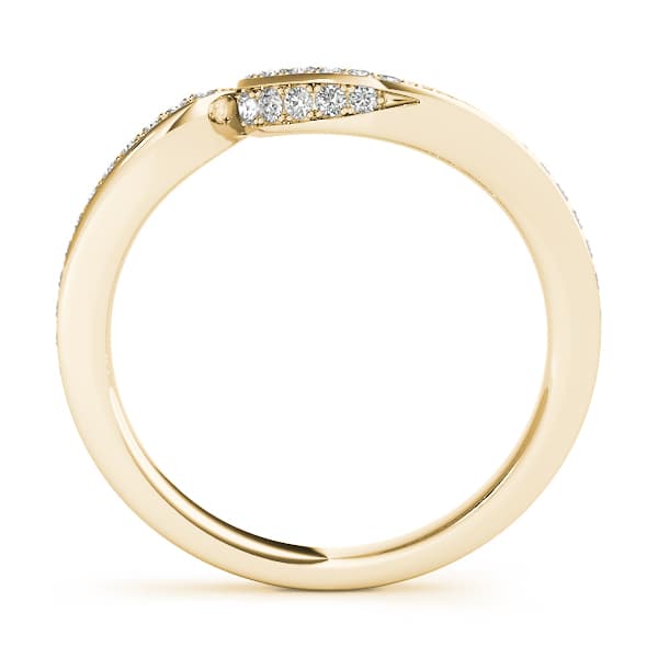 Curved Wedding Band (1/4 ct. tw.), Side view in yellow gold