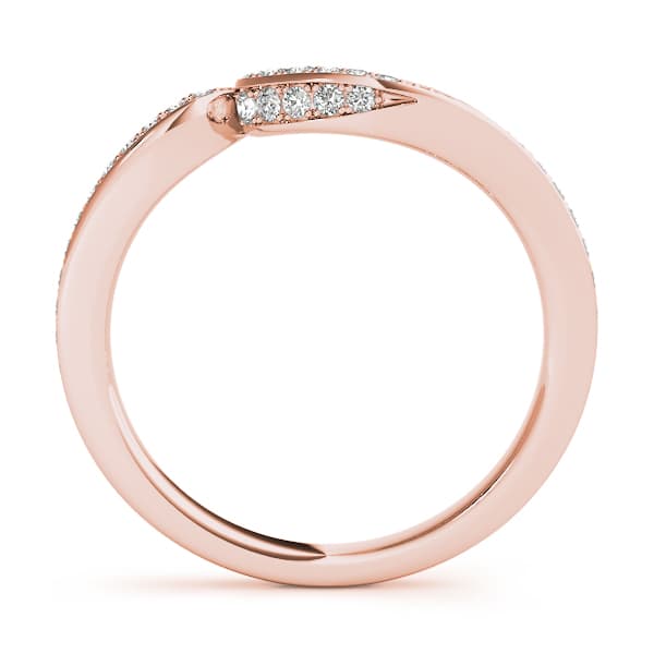 Curved Wedding Band (1/4 ct. tw.), Side view in rose gold