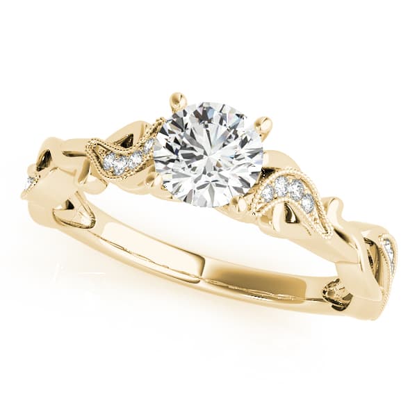 Engagement Ring With Twisted Shank in Yellow gold