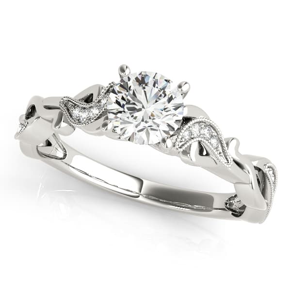 ENGAGEMENT RING WITH TWISTED SHANK — style 51109 in 10k White Gold