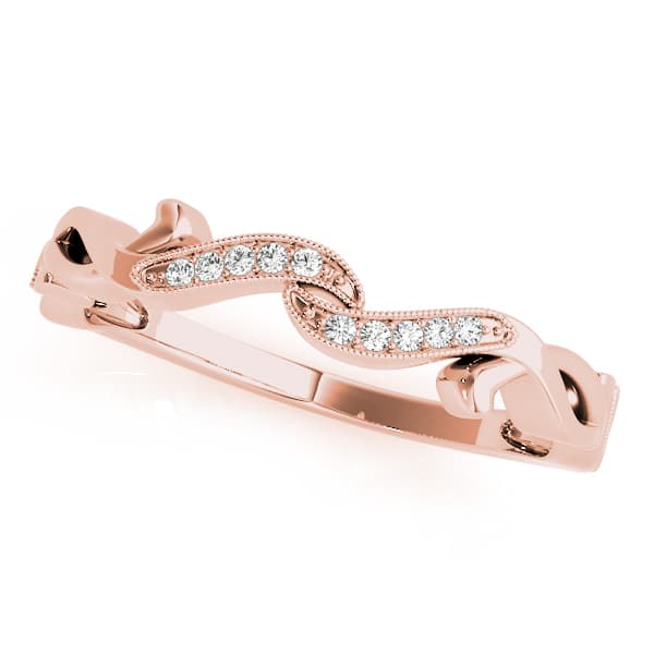 Twisted Wedding Band (0.06 ct. tw.), Front view in rose gold
