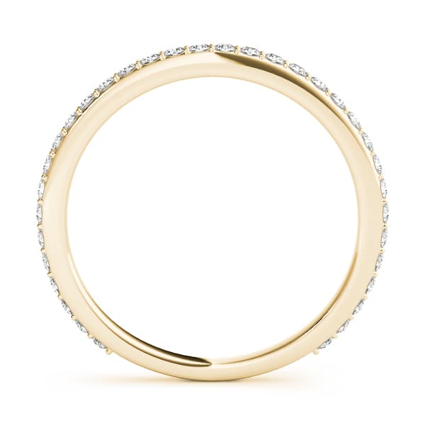 3/4 Shared Prong Wedding Band (1/4 ct. tw.), Side view in yellow gold