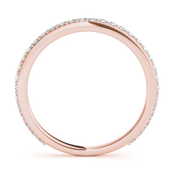 3/4 Shared Prong Wedding Band (1/4 ct. tw.), Side view in rose gold