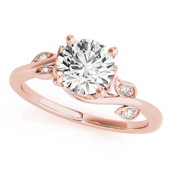 Floral Bypass Engagement Ring, style 51111, Front view in rose gold
