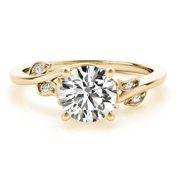 Floral Bypass Engagement Ring, style 51111, Angle view in yellow gold