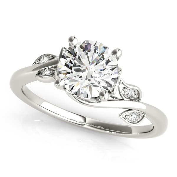 Floral Bypass Engagement Ring — style 51111 in 10k White Gold