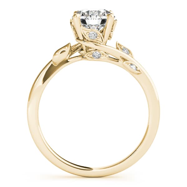 Floral Bypass Engagement Ring, style 51111, Side view in yellow gold