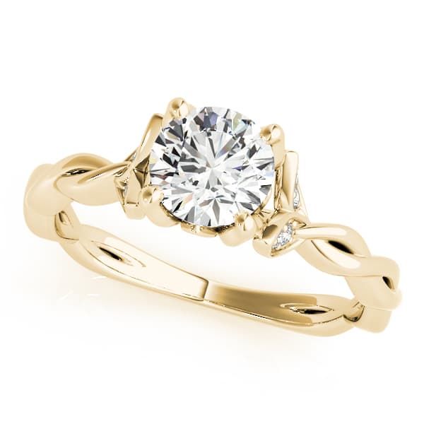 Round Twisting Engagement Ring, style 51112, Front view in yellow gold