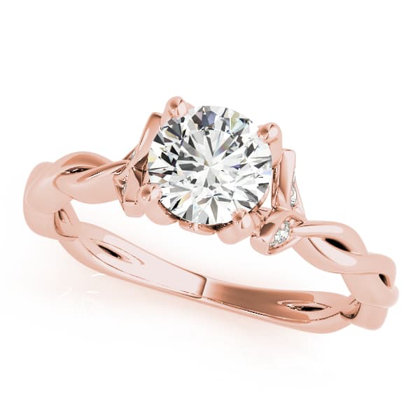 Round Twisting Engagement Ring, style 51112, Front view in rose gold