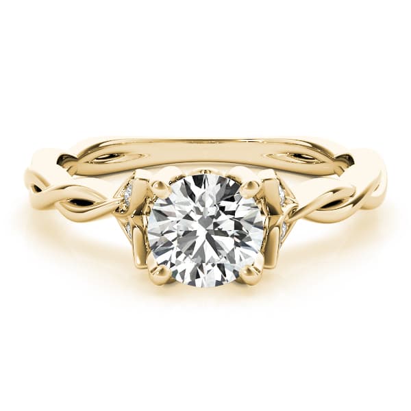 Round Twisting Engagement Ring, style 51112, Angle view in yellow gold