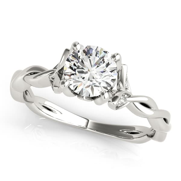 Round Twisting Engagement Ring — style 51112 in 10k White Gold