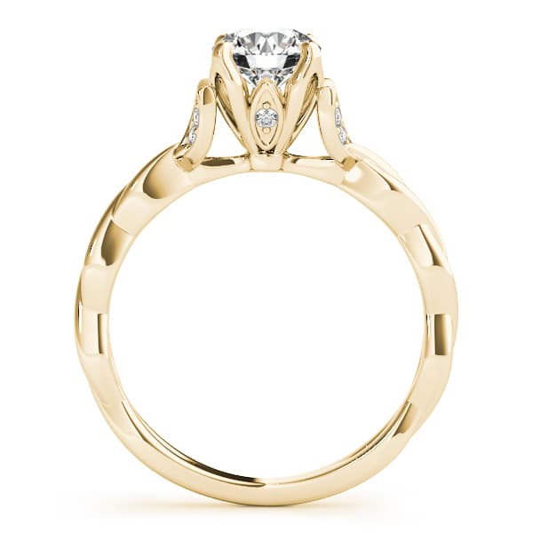 Round Twisting Engagement Ring, style 51112, Side view in yellow gold